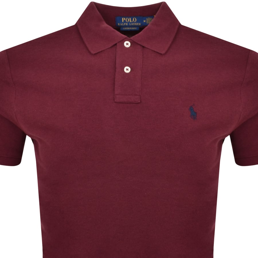 Ralph Lauren Custom Slim Polo T Shirt Burgundy